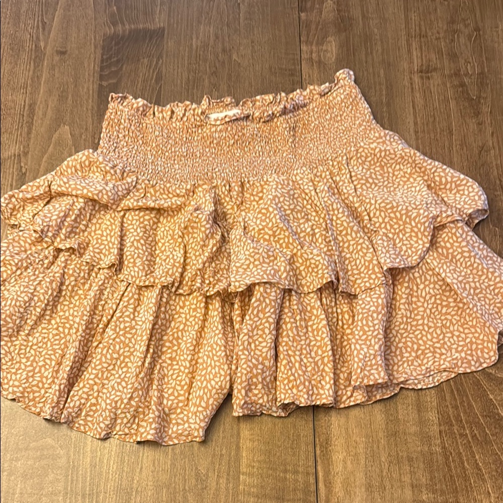 Women's Ruffled Skirt in Peach Print